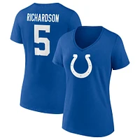 Fanatics pour femmes Anthony Richardson Royal Indianapolis Colts Icon Name & Number T-shirt à col en V