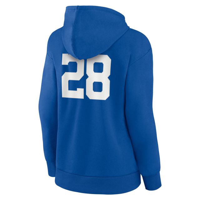 Women's Fanatics Branded Jonathan Taylor Royal Indianapolis Colts Player  Icon Name & Number V-Neck Pullover Hoodie