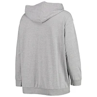 Women's Fanatics Heathered Gray Indianapolis Colts Plus Lace-Up Pullover Hoodie