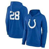 Fanatics pour femmes Jonathan Taylor Royal Indianapolis Colts Player Icon Nom et numéro Pull à capuche col en V