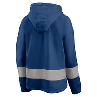 Sweat à capuche en polaire color block Huddle Up Fundamental Indianapolis Colts Royal/Gris Fanatics pour femme