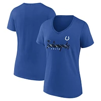 T-shirt à col en V Fanatics Royal Indianapolis Colts Shine Time pour femmes