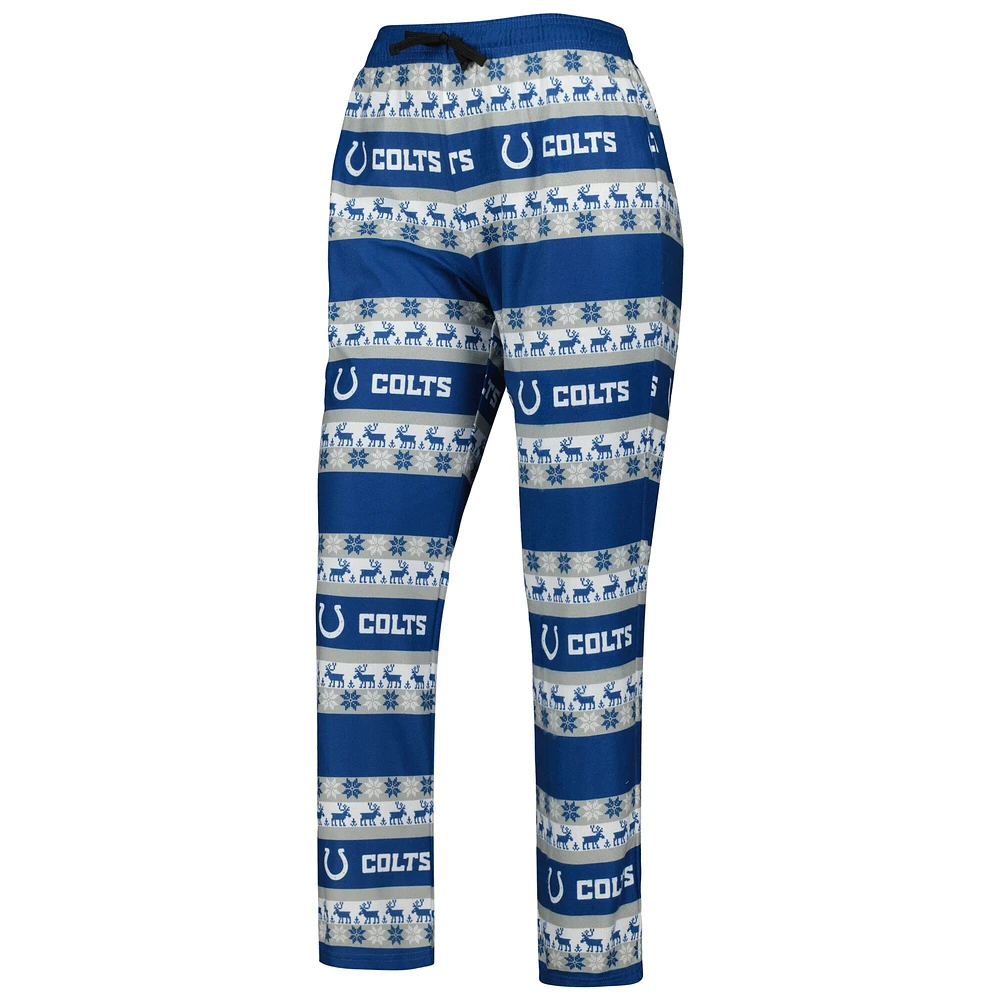 FOCO Royal Indianapolis Colts Holiday Ugly Ensemble de pyjama pour femme