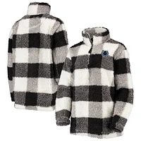 Women's G-III 4Her by Carl Banks Black Indianapolis Colts Sherpa Plaid Quarter-Zip Jacket