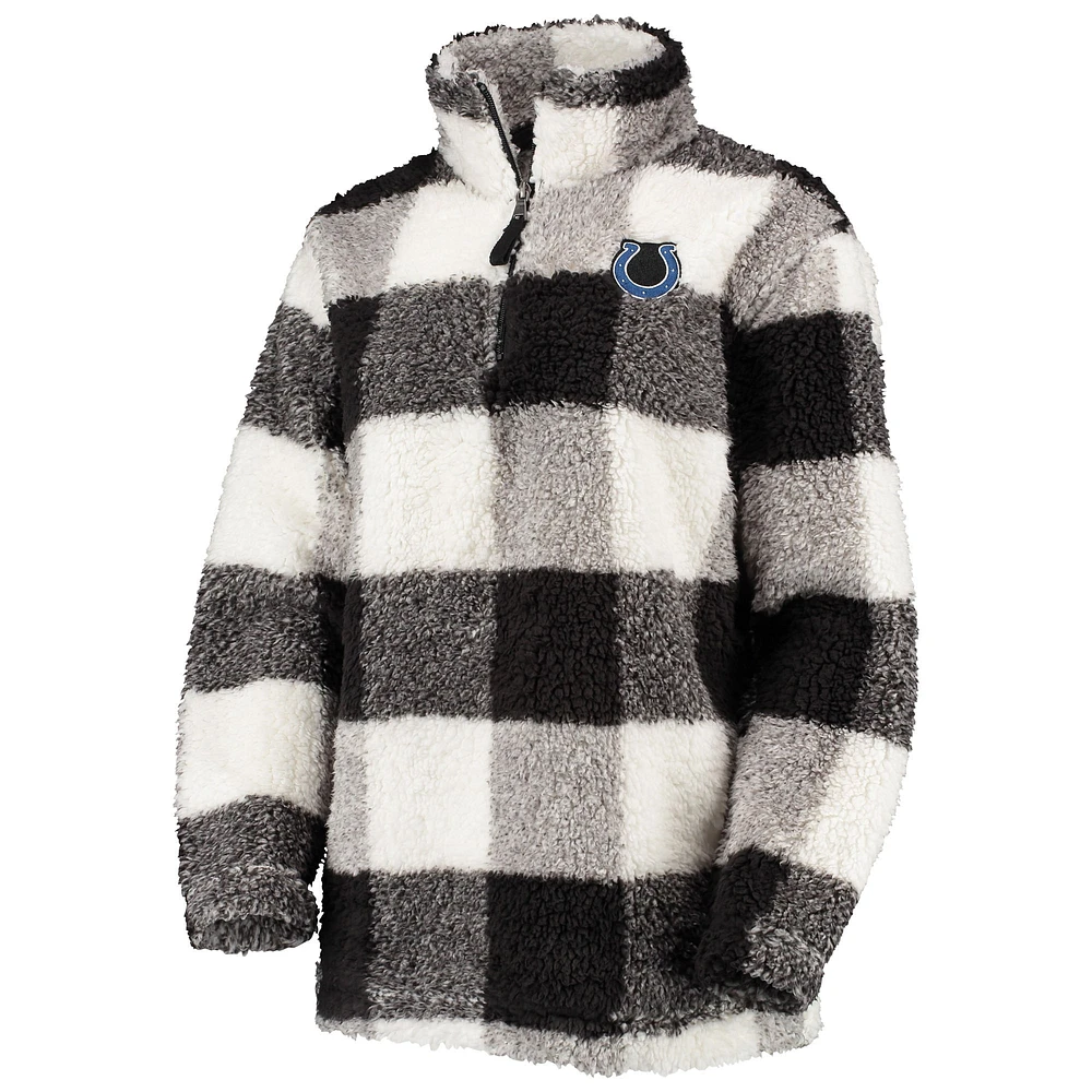 Veste pour femme G-III 4Her by Carl Banks Black Indianapolis Colts Sherpa Plaid Quarter-Zip