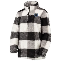 Women's G-III 4Her by Carl Banks Black Indianapolis Colts Sherpa Plaid Quarter-Zip Jacket