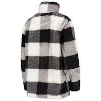 Women's G-III 4Her by Carl Banks Black Indianapolis Colts Sherpa Plaid Quarter-Zip Jacket