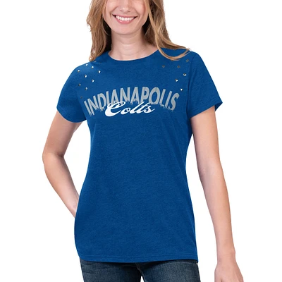 T-shirt du jeu principal G-III 4Her par Carl Banks Heathered Royal Indianapolis Colts pour femmes