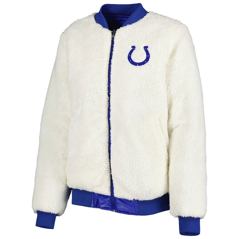 Veste réversible à glissière pleine longueur G-III 4Her by Carl Banks Oatmeal/Royal Indianapolis Colts pour femme