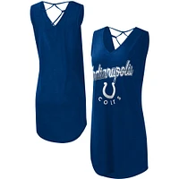 Women's G-III 4Her by Carl Banks Royal Indianapolis Colts Game Time Swim V-Neck Cover-Up Dress