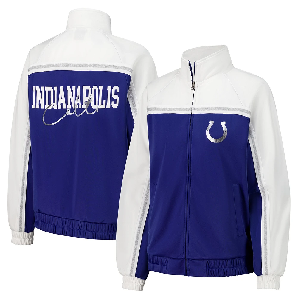 Veste de survêtement d'après-match entièrement zippée G-III 4Her par Carl Banks Royal Indianapolis Colts pour femme