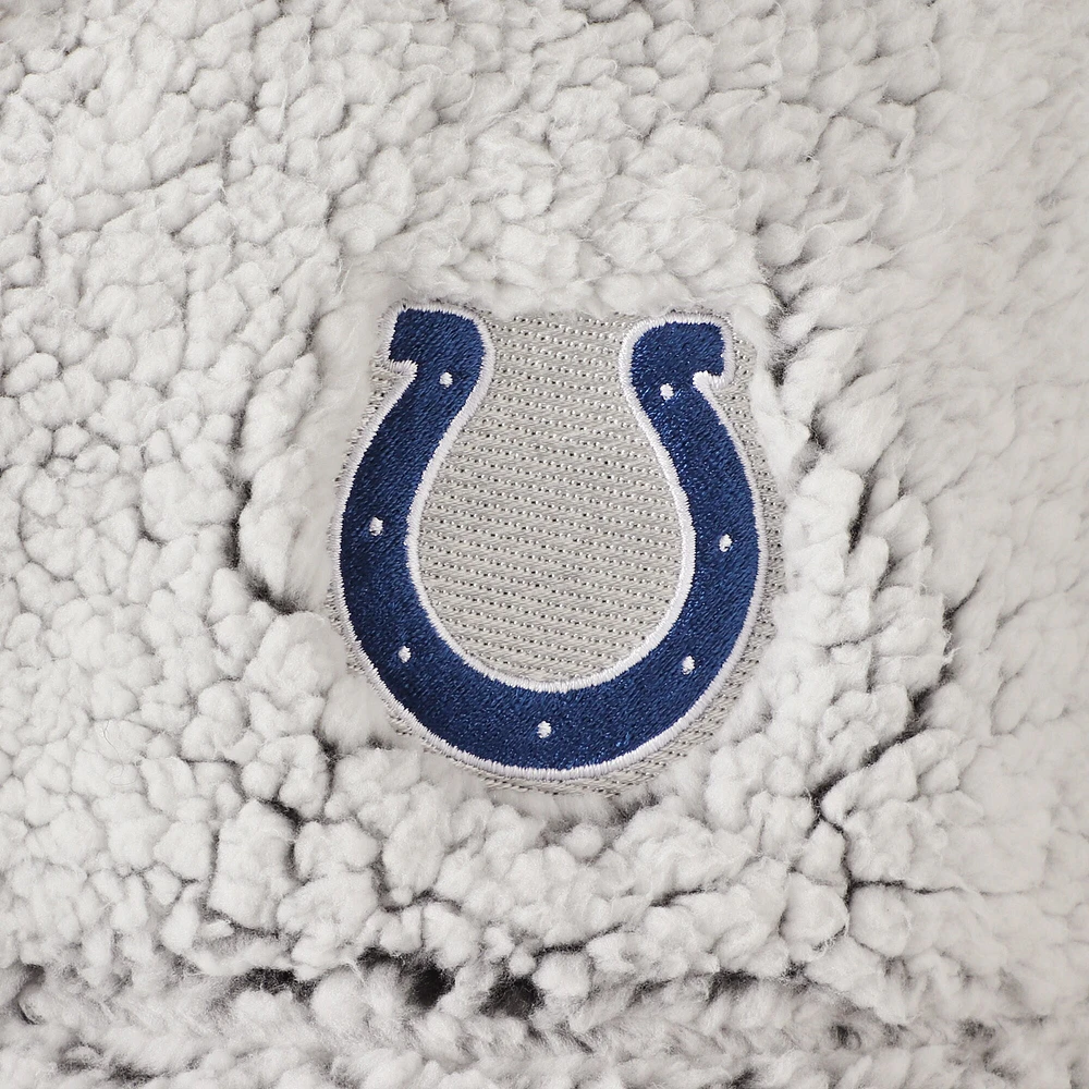 Women's Gray Indianapolis Colts Sherpa Quarter-Zip Pullover Jacket