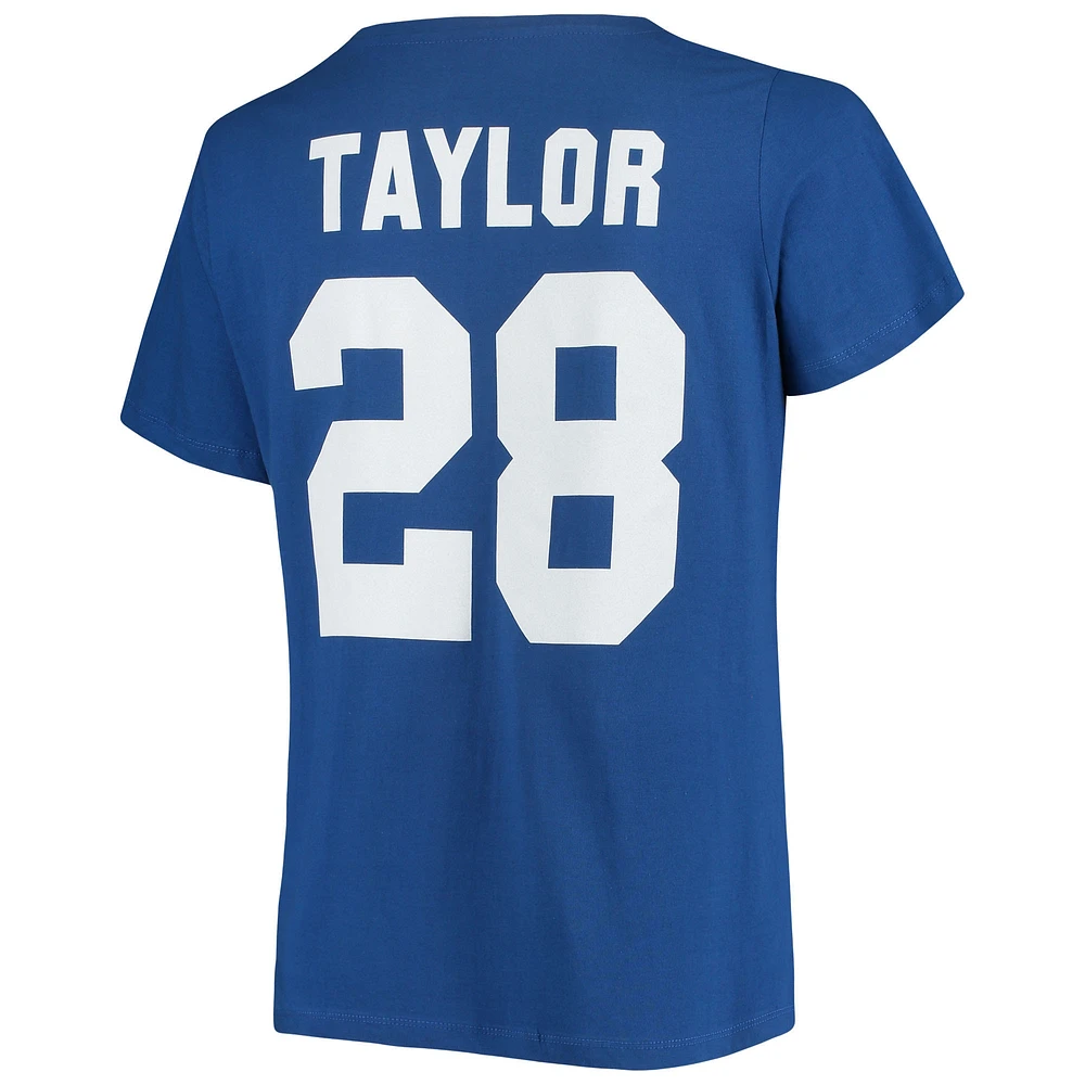 Women's Jonathan Taylor Royal Indianapolis Colts Plus Fair Catch Name & Number V-Neck T-Shirt