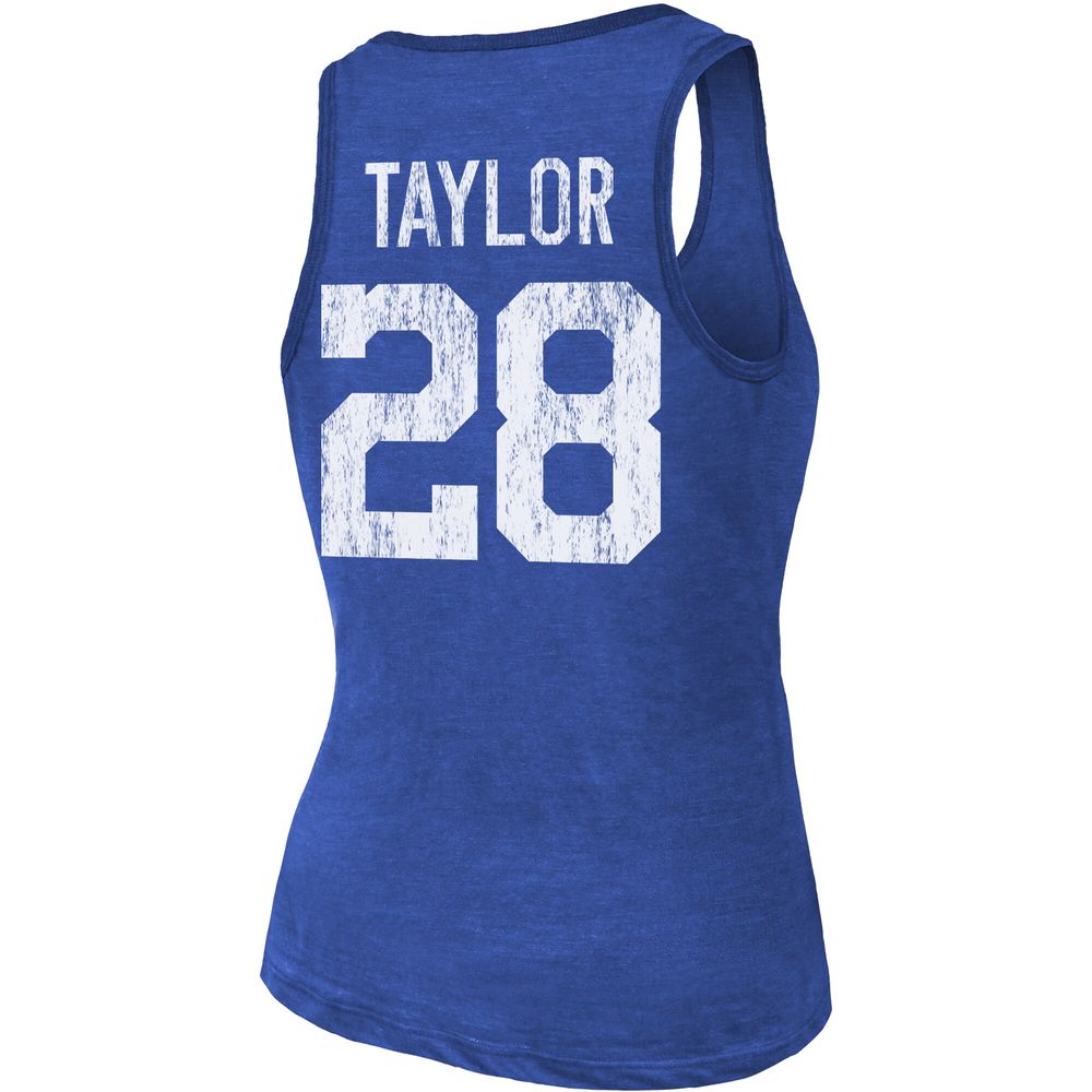 Women's Majestic Threads Jonathan Taylor Royal Indianapolis Colts Player Name & Number Tri-Blend Tank Top