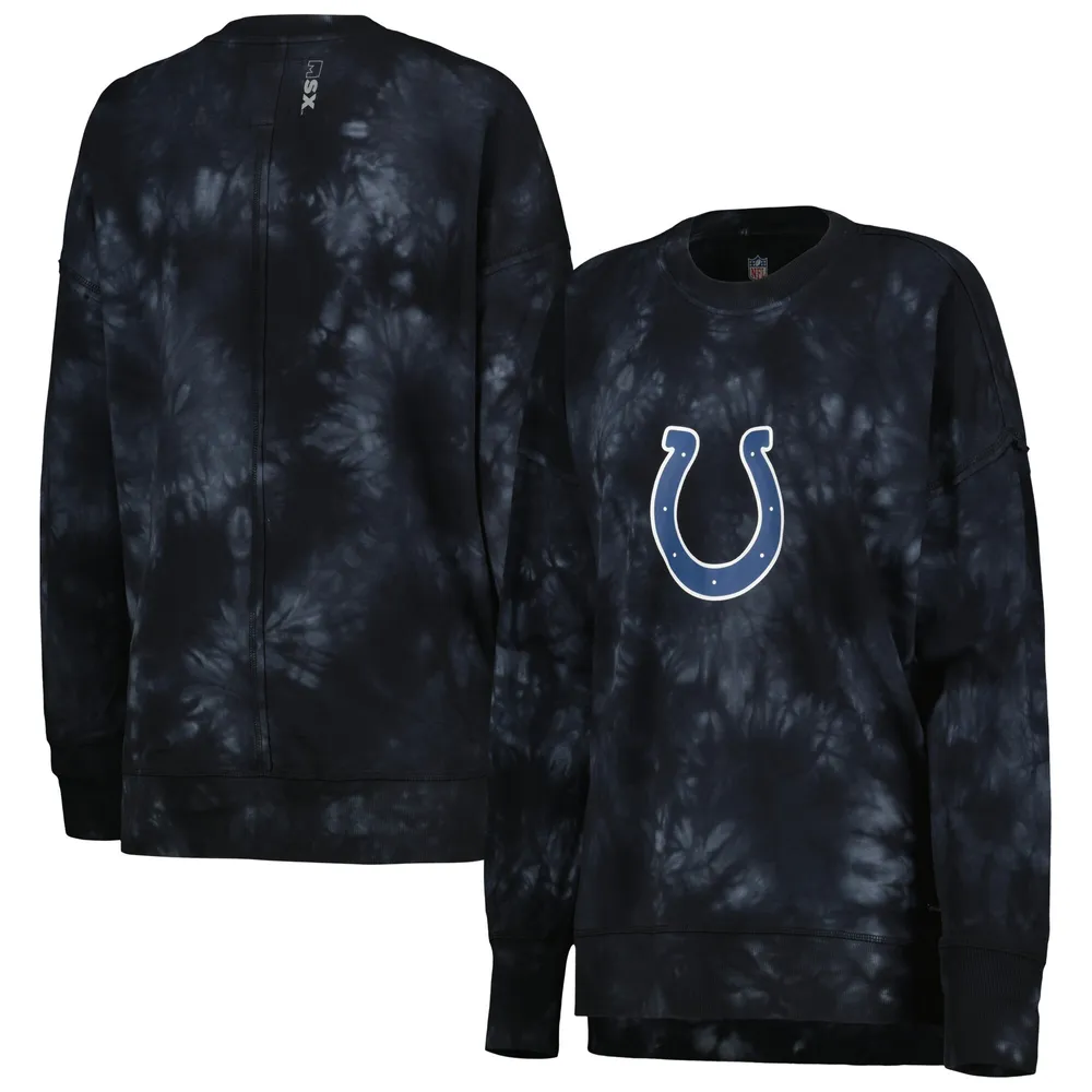 Women's MSX by Michael Strahan Black Kansas City Chiefs Bailey Tie-Dye Pullover Sweatshirt