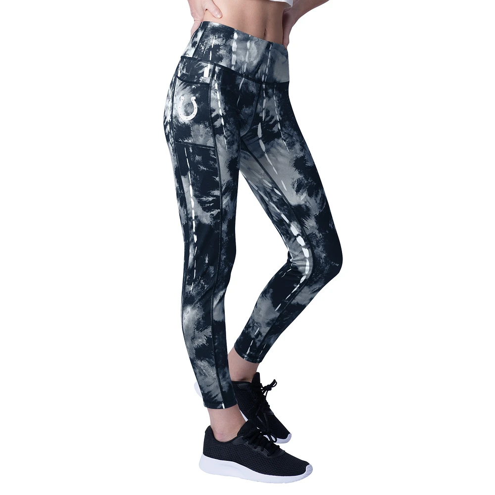 Legging teint par nœuds Serena MSX by Michael Strahan pour femmes, bleu marine, Indianapolis Colts