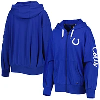 Sweat à capuche léger entièrement zippé MSX by Michael Strahan Royal Indianapolis Colts Emerson pour femme