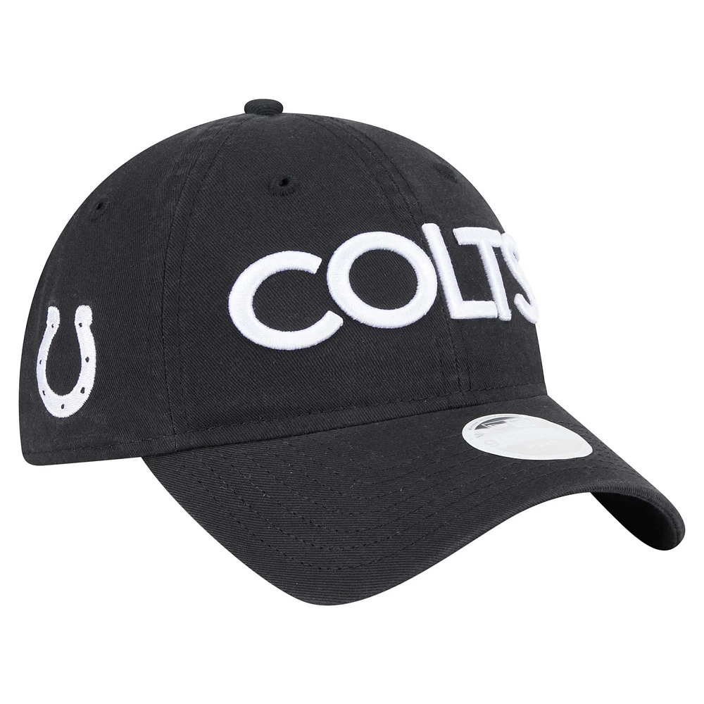 Casquette ajustable Cece 9TWENTY Indianapolis Colts noire New Era pour femme