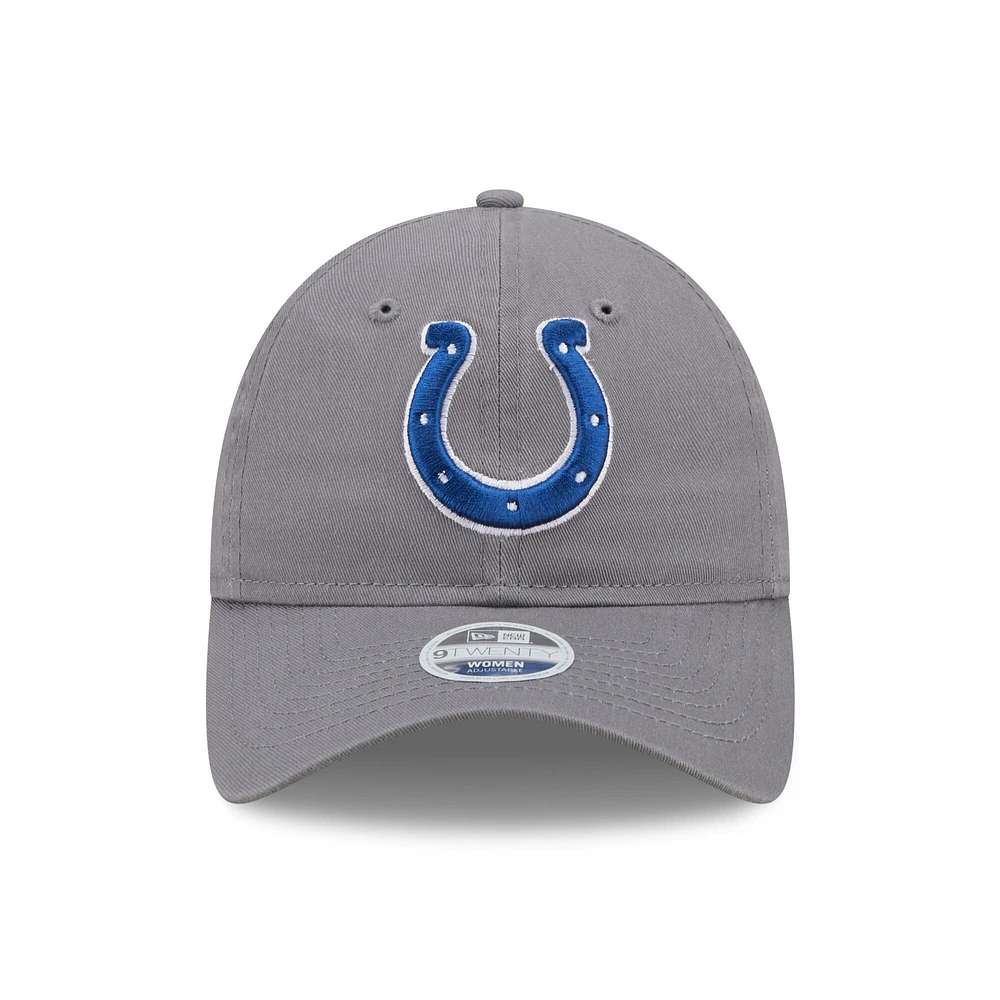 Casquette réglable New Era Graphite Indianapolis Colts Core Classic 2.0 9TWENTY pour femme