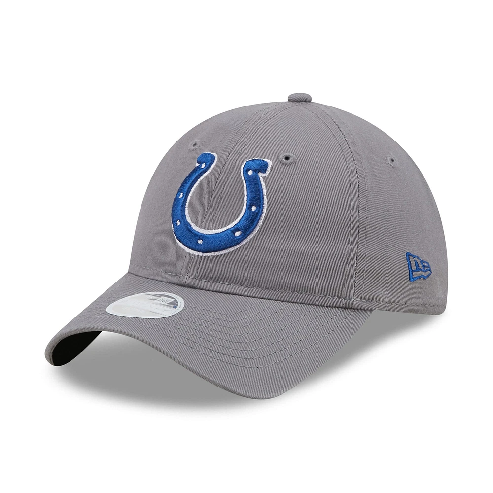 Casquette réglable New Era Graphite Indianapolis Colts Core Classic 2.0 9TWENTY pour femme