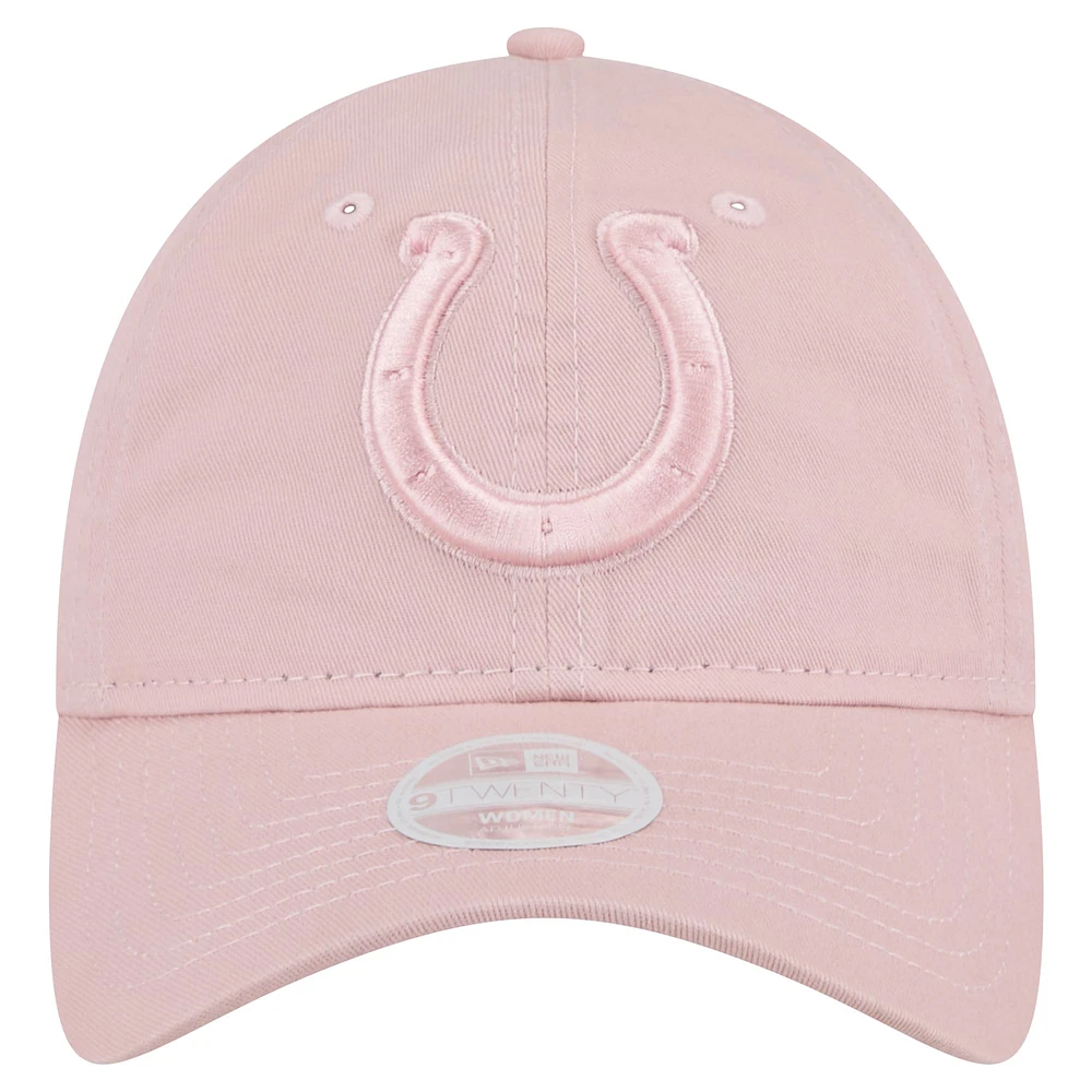 Casquette ajustable New Era Main 9TWENTY rose clair pour femme des Indianapolis Colts