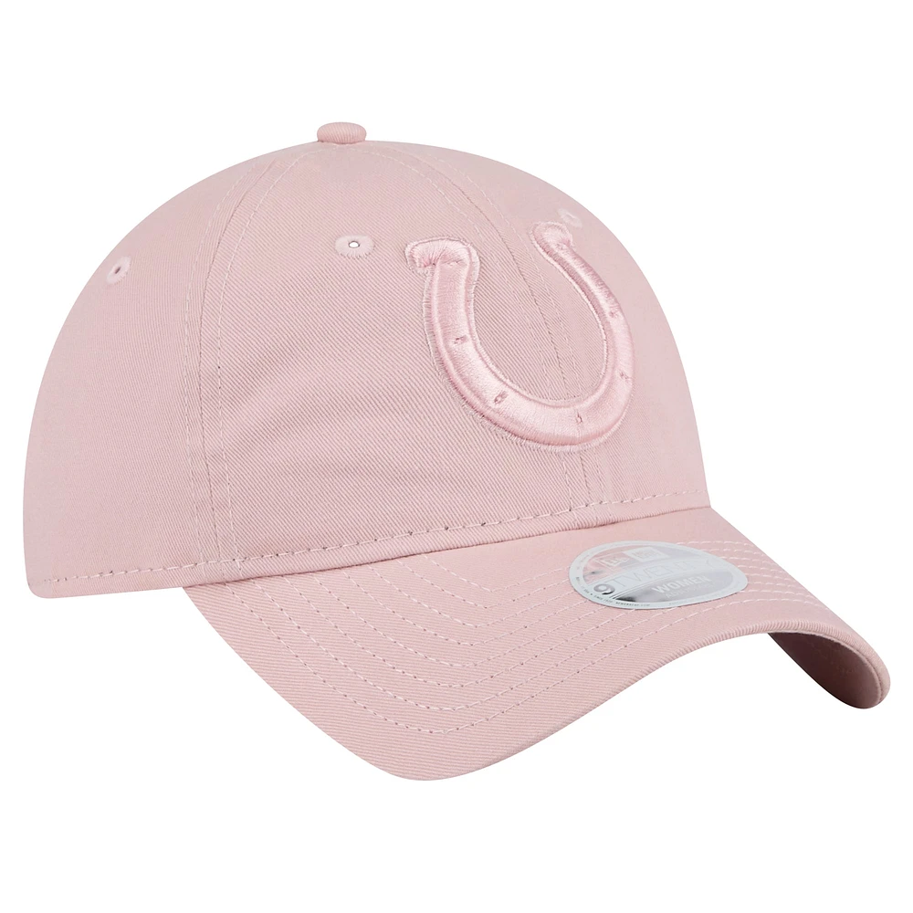 Casquette ajustable New Era Main 9TWENTY rose clair pour femme des Indianapolis Colts