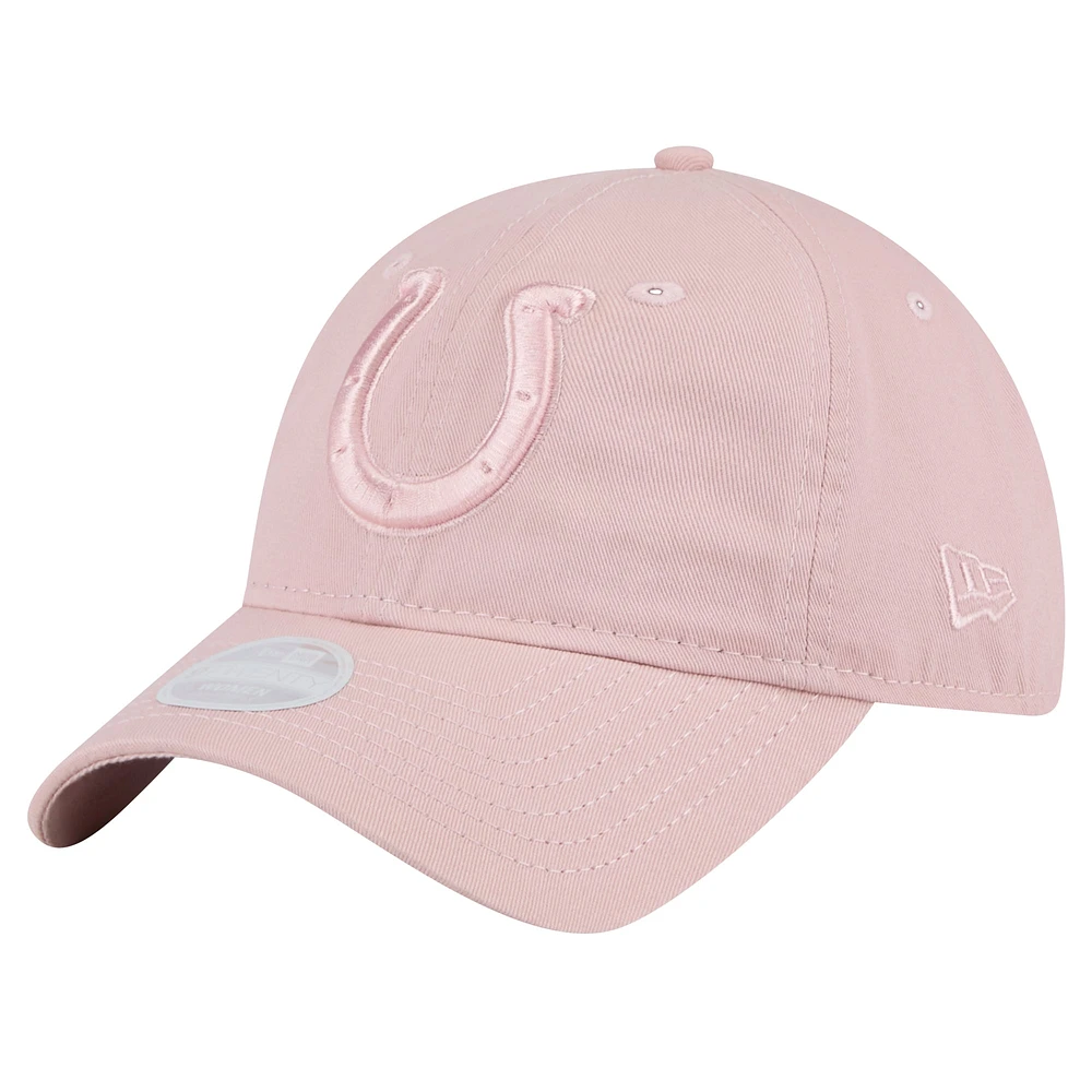 Casquette ajustable New Era Main 9TWENTY rose clair pour femme des Indianapolis Colts