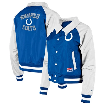 Veste à boutons-pression Royal Indianapolis Colts Coaches New Era pour femme