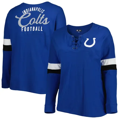 Buffalo Bills New Era Women's Raglan Lace-Up T-Shirt - Royal