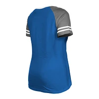 Women's New Era  Royal Indianapolis Colts Raglan Lace-Up T-Shirt