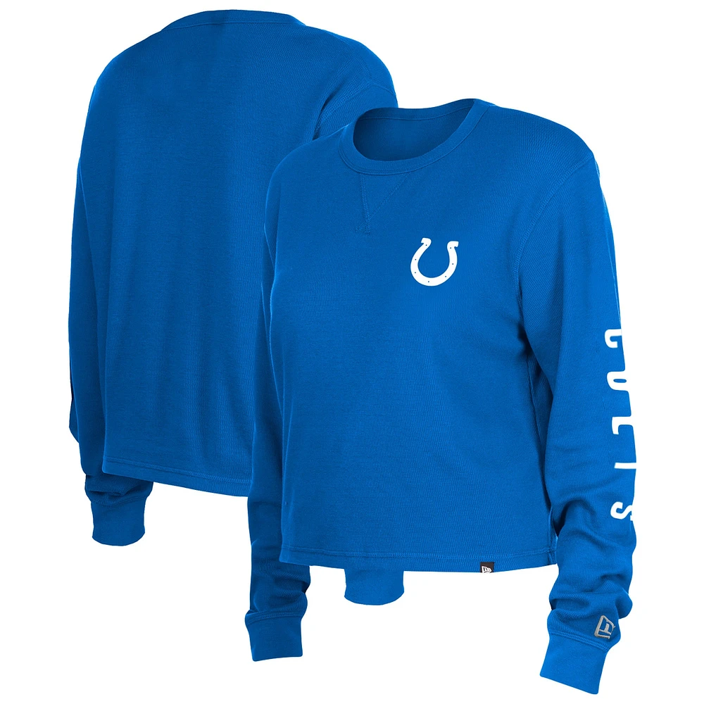 Women's New Era  Royal Indianapolis Colts Thermal Crop Long Sleeve T-Shirt