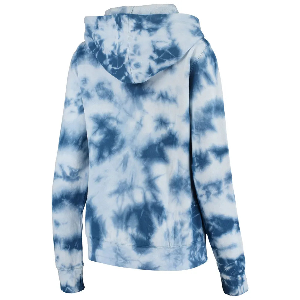 Sweat à capuche et fermeture éclair intégrale en molleton tie-dye Royal Indianapolis Colts New Era pour femme