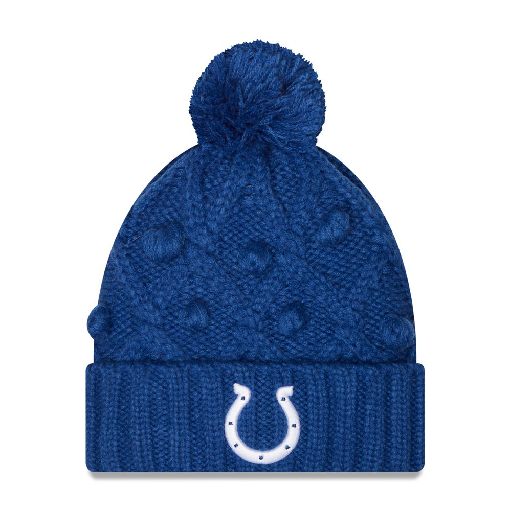 Women's New Era Royal Indianapolis Colts Toasty Cuffed Pom Knit - Hat