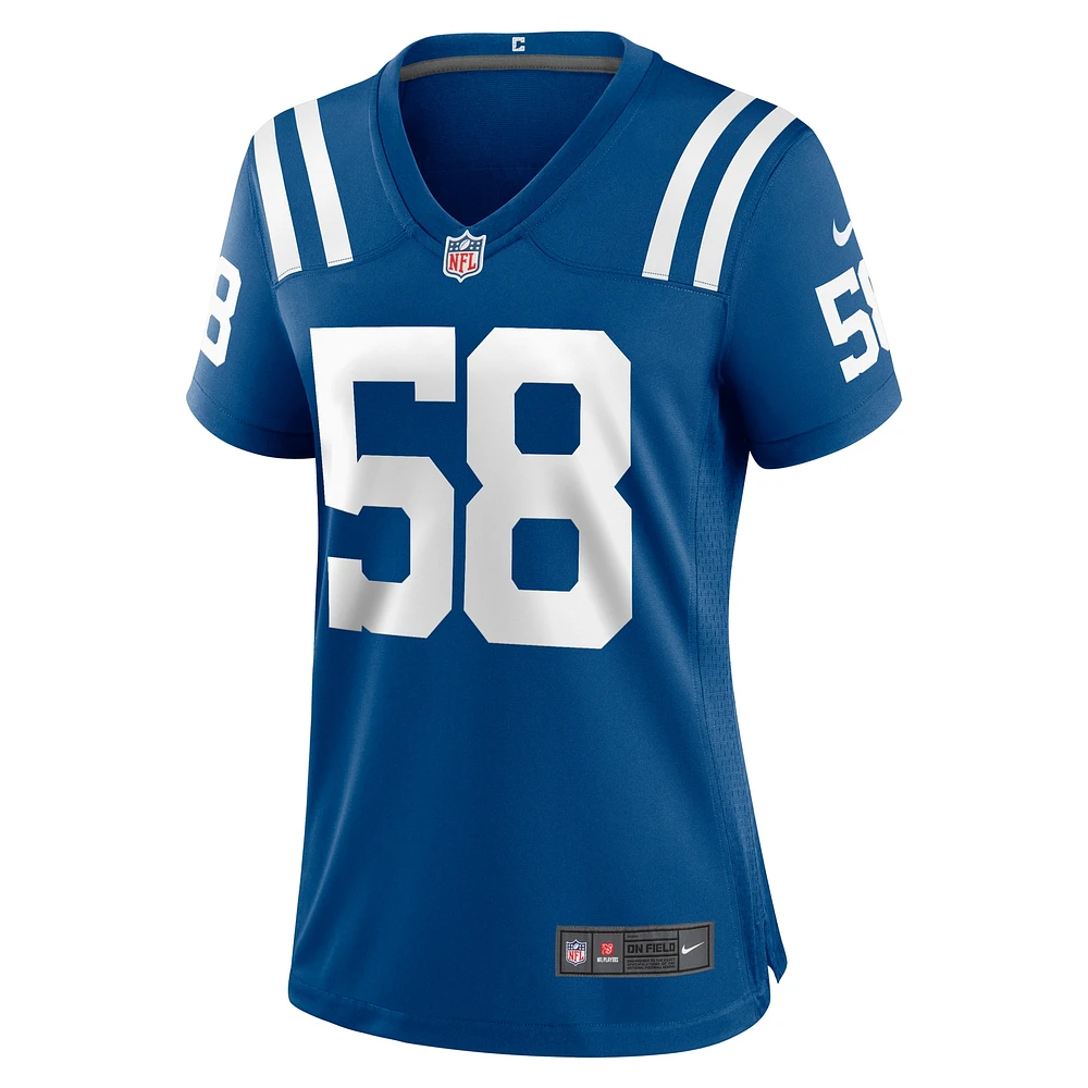 Maillot de match Nike Austin Ajiake Royal Indianapolis Colts pour femme