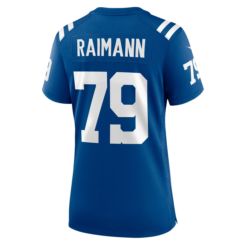 Maillot de match joueur Nike Bernhard Raimann Royal Indianapolis Colts pour femme