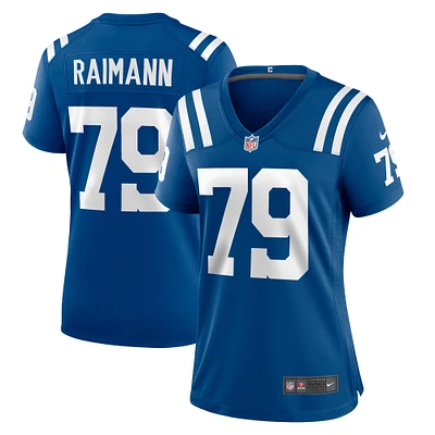 Maillot de match joueur Nike Bernhard Raimann Royal Indianapolis Colts pour femme