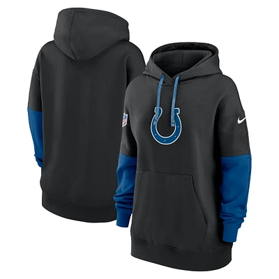 Women's Nike Black Indianapolis Colts 2024 Sideline Essential Fleece Pullover Hoodie