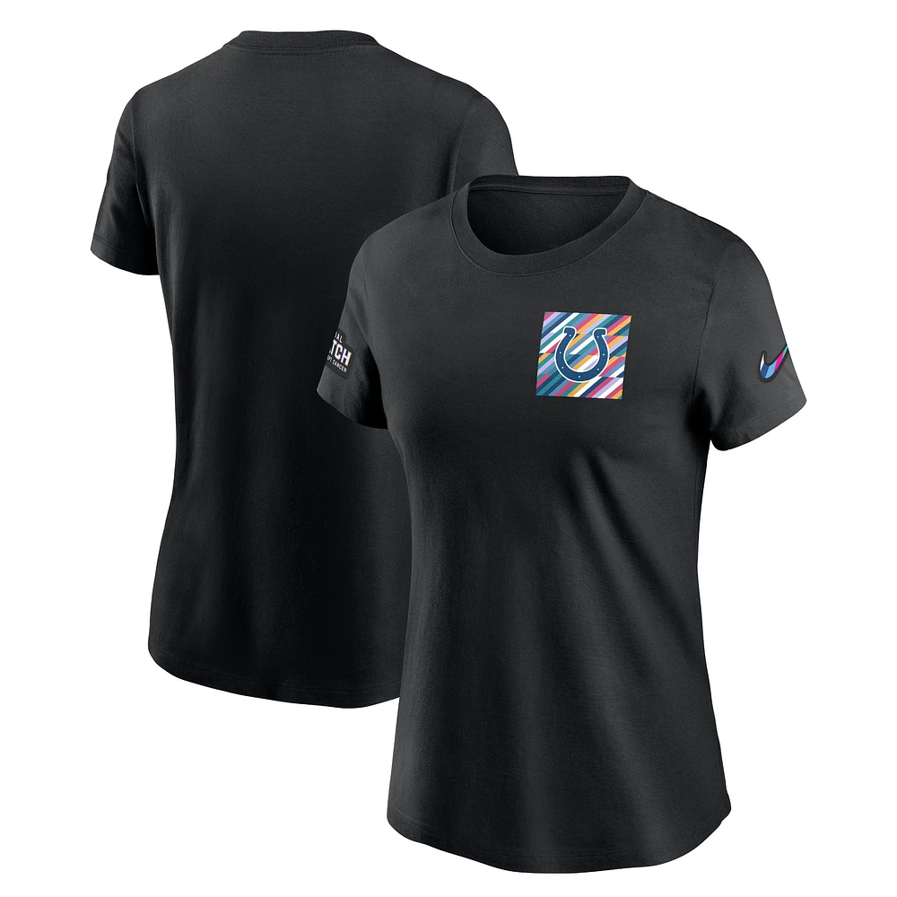 Women's Nike  Black Indianapolis Colts Crucial Catch Sideline Tri-Blend T-Shirt