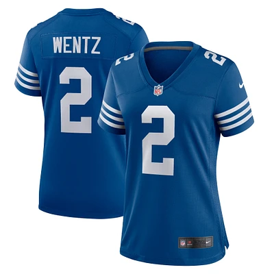 Maillot de match alternatif Nike Carson Wentz des Royal Indianapolis Colts pour femme