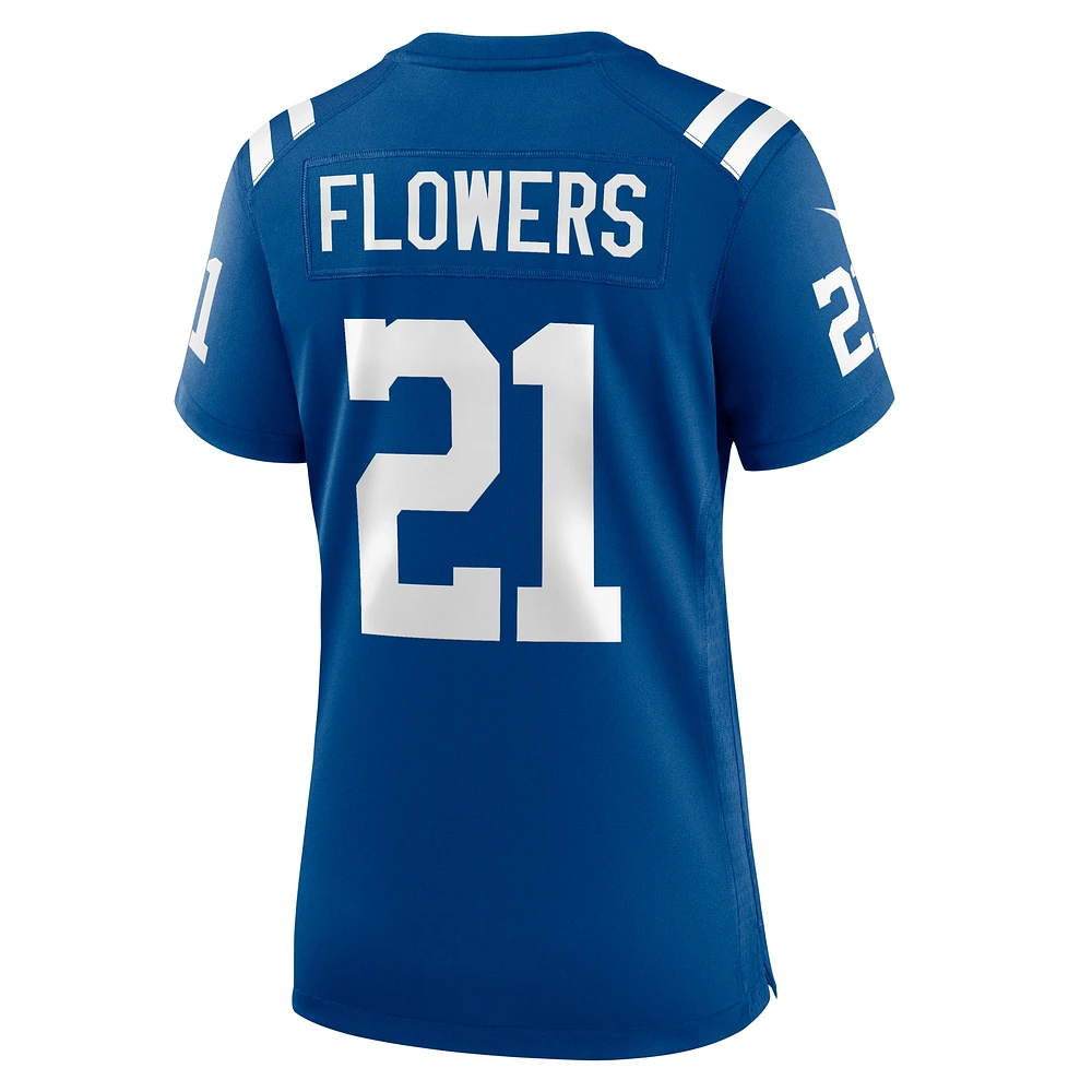 Maillot de match Nike Dallis Flowers Royal Indianapolis Colts pour femme