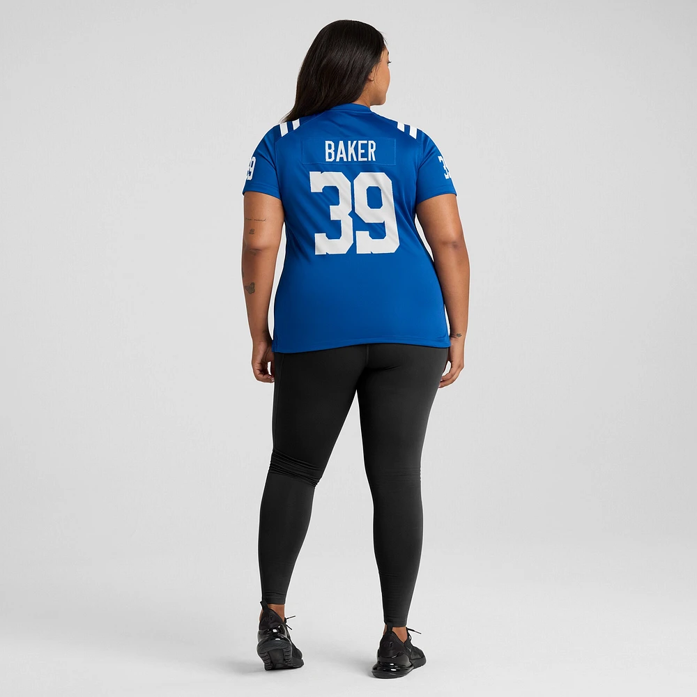 Maillot de match l'équipe Nike Darrell Baker Jr Royal Indianapolis Colts pour femme