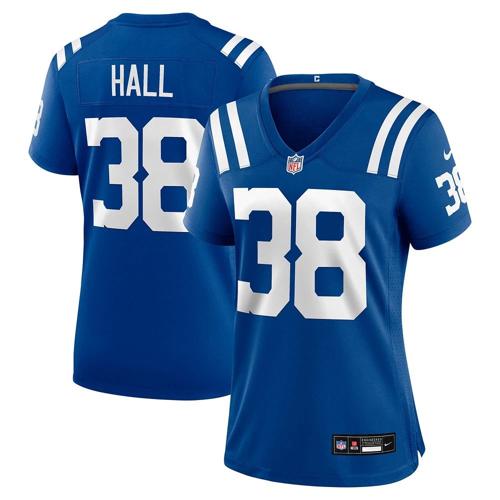 Maillot de match Nike Darren Hall Royal Indianapolis Colts pour femme