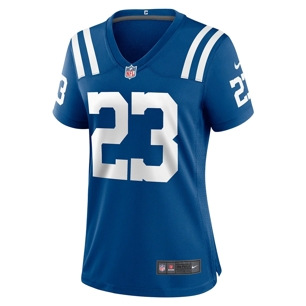 Maillot de match l'équipe Nike Darren Hall Royal Indianapolis Colts pour femme