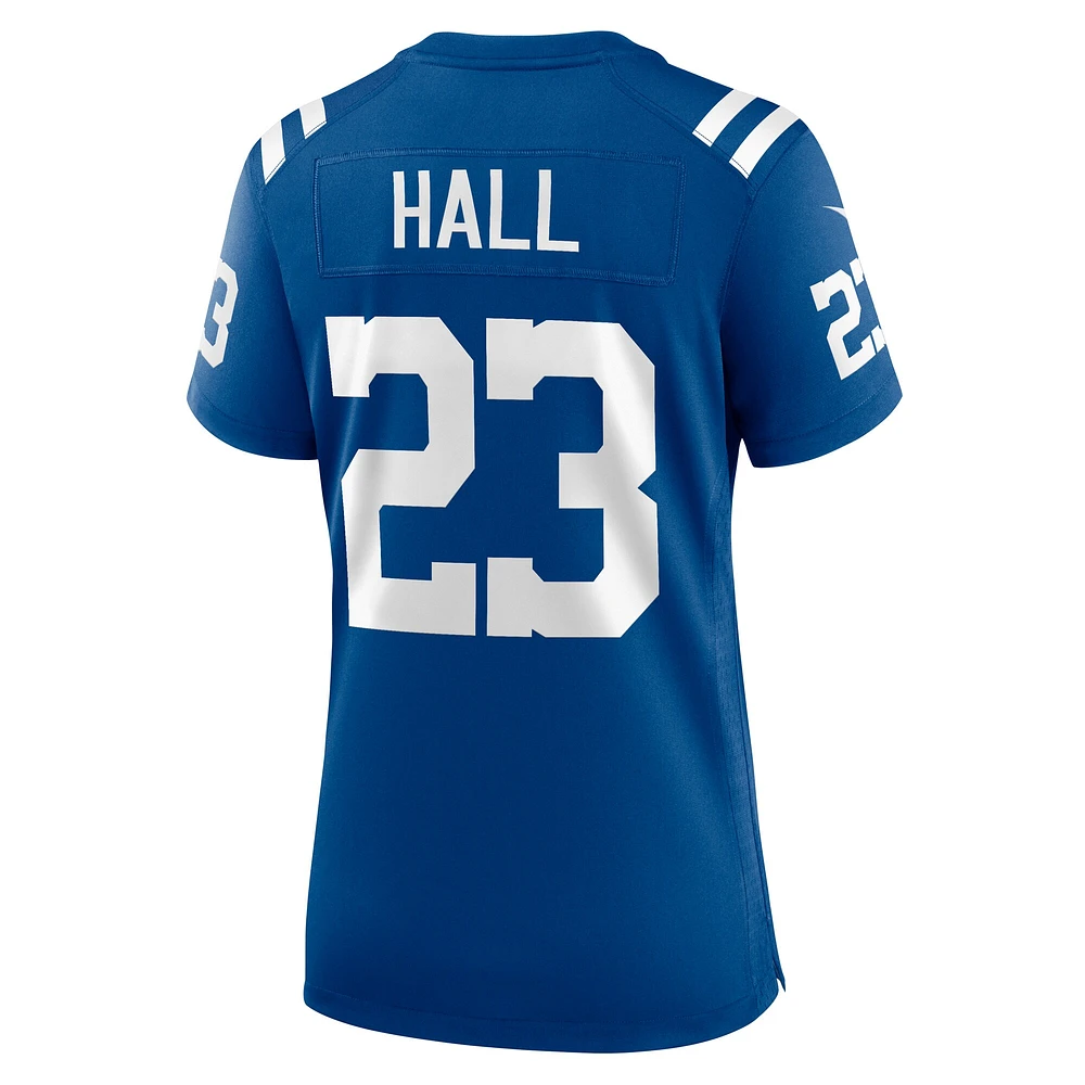 Maillot de match l'équipe Nike Darren Hall Royal Indianapolis Colts pour femme