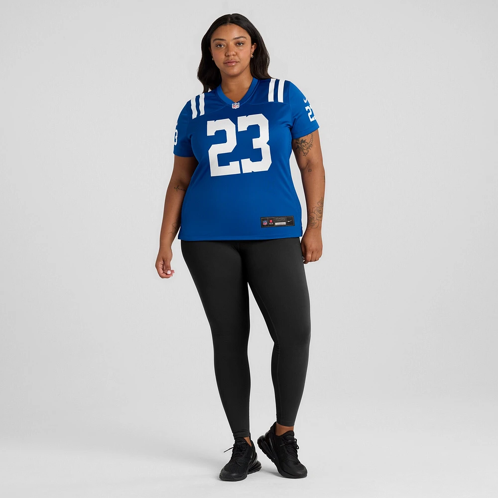 Maillot de match l'équipe Nike Darren Hall Royal Indianapolis Colts pour femme