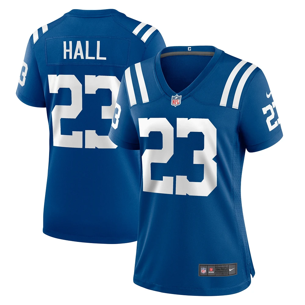 Maillot de match l'équipe Nike Darren Hall Royal Indianapolis Colts pour femme