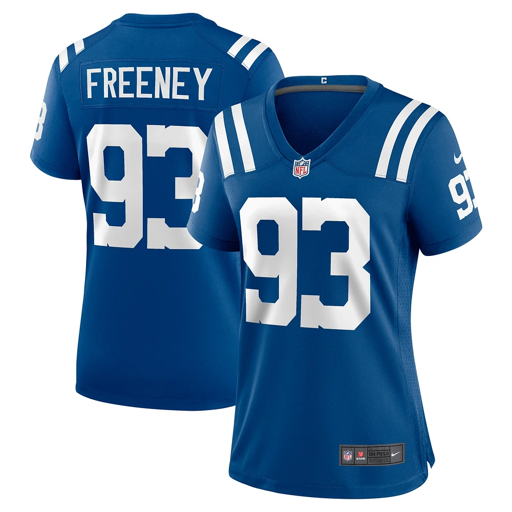 Maillot de match Nike Dwight Freeney Royal Indianapolis Colts pour femme, joueur retraité