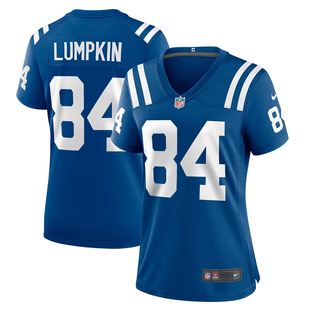 Maillot de match l'équipe Nike Johnny Lumpkin Royal Indianapolis Colts pour femme