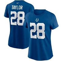 T-shirt avec nom et numéro Nike Jonathan Taylor Royal Indianapolis Colts pour femme