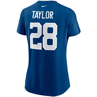 T-shirt avec nom et numéro Nike Jonathan Taylor Royal Indianapolis Colts pour femme